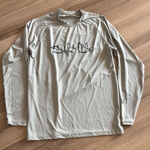 Salt Life Gray Long Sleeve Rash Gaurd Classic Comfort